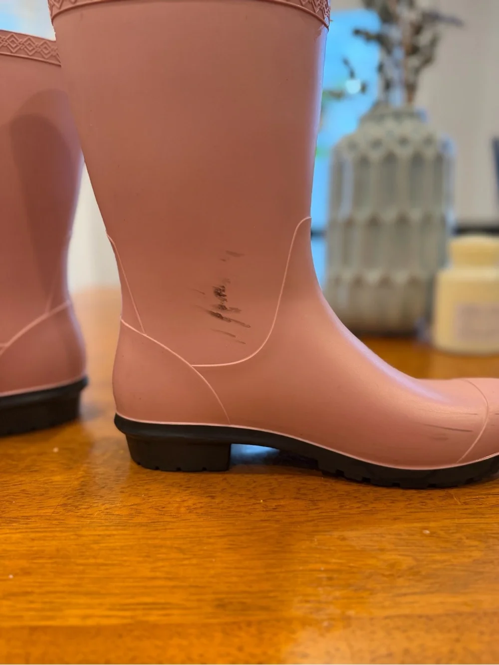 UGG Women's Blush Pink Short Rain Boots